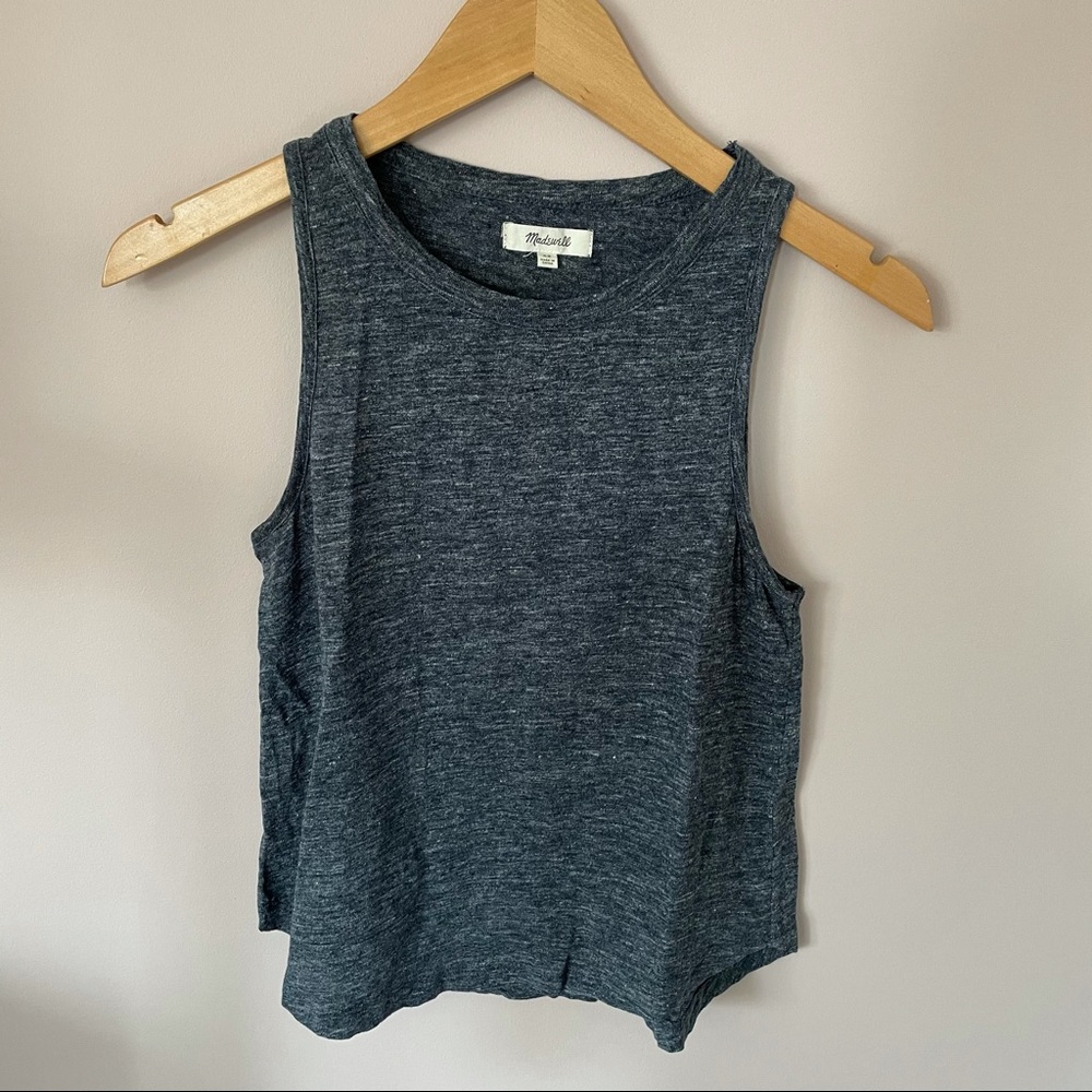2/$20 Madewell Heather Blue Linen Tank